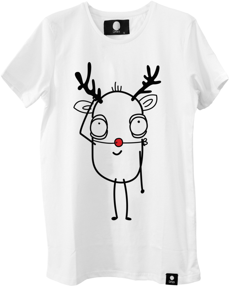 Best Rudolf T-shirt Design By Quipster - White Tee Shirt Design (816x1024), Png Download