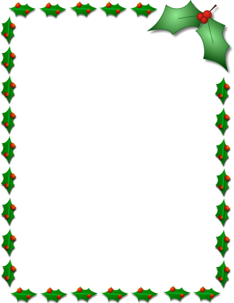 Holly Border (791x1024), Png Download
