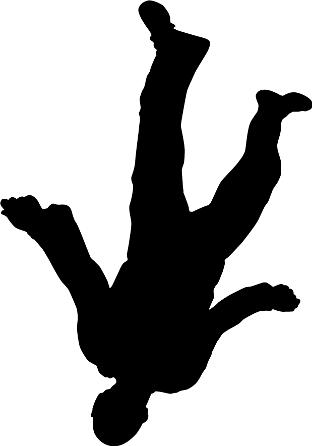 Falling - Body Falling Sillouette Png (619x884), Png Download