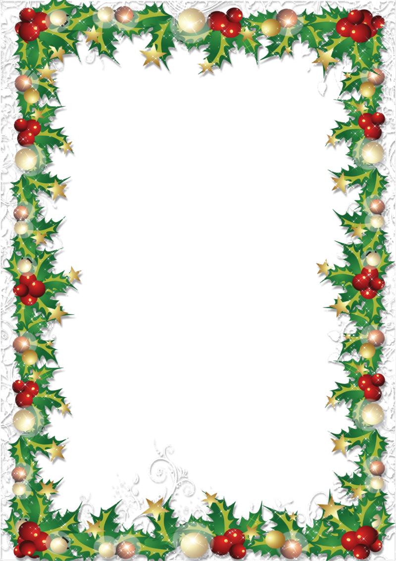 Vintage Christmas Border Clipart Vintage Christmas - Page Border Christmas Png (800x1133), Png Download