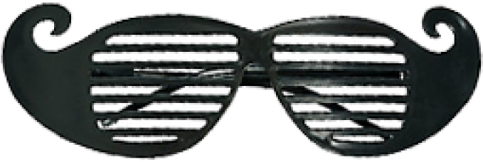 Mustache Shutter Shading Glasses - Mustache Shutter Black Shades-1 Piece (800x800), Png Download