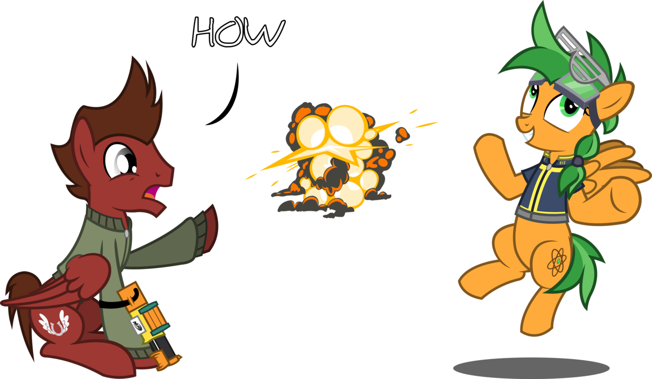 Outlawedtofu, Clothes, Duo, Explosion, Fallout Equestria, - Equestria (1280x745), Png Download