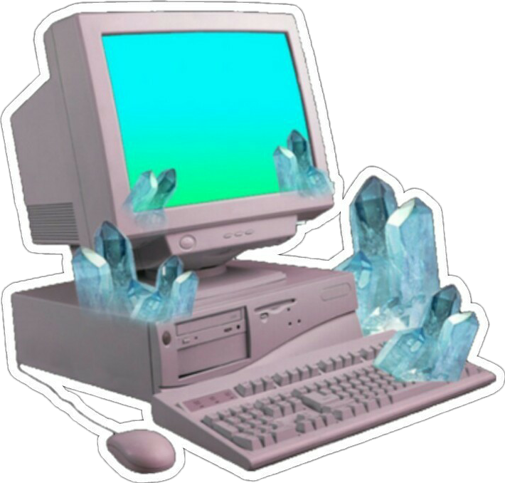 Computer Aesthetic Vaporwave Tumblr - Vaporwave Old Computer (710x678), Png Download