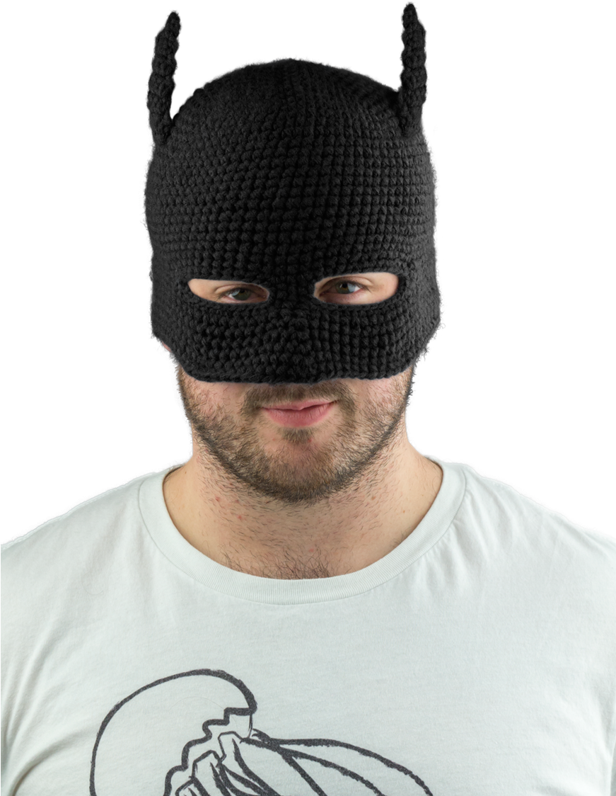 Black Bat-cowl Knit Beanie - Batman - Batman Cowl Knit Beanie (black)-iko0936 (870x1157), Png Download