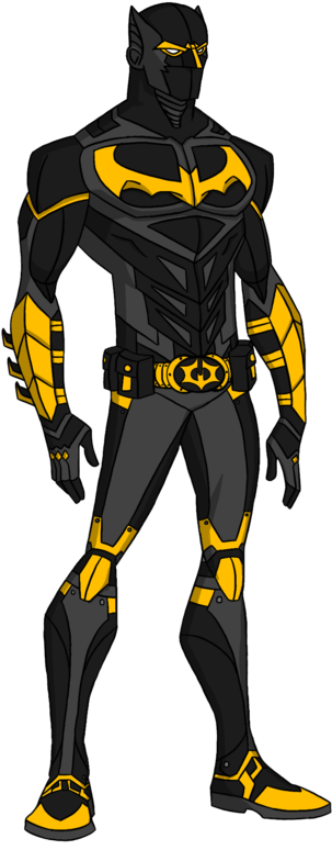 Batman Yj Redesign With Mask By Kingleonuniverse - Batman Black And Yellow Suit (600x800), Png Download