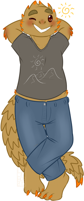 A Commission For Av Of Their Cute Armadillo Girdled - Illustration (294x700), Png Download