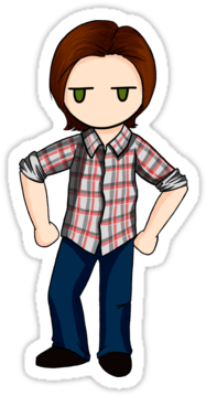 Sam Winchester Sticker By Shockingblanket - Dancing Sam Dean And Cas Gif (375x360), Png Download