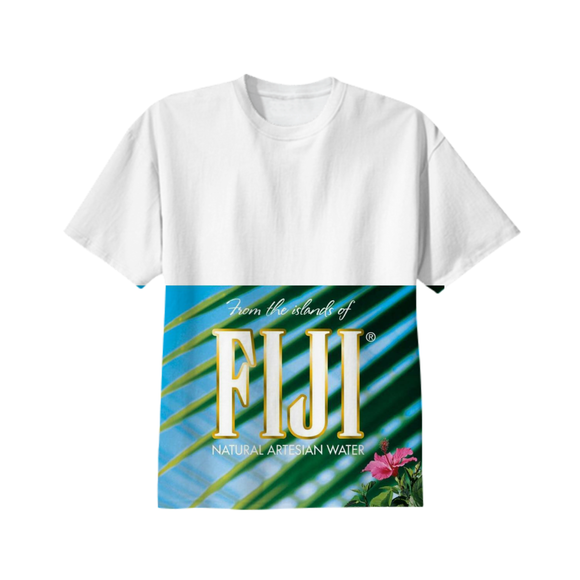 Shop Fiji Cotton T-shirt By Porkieunrein - Fiji Water (1190x1190), Png Download