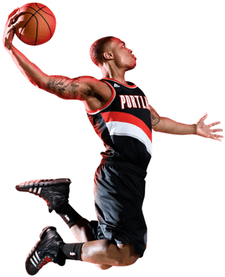Damian Lillard Dunk - Damian Lillard Png (400x400), Png Download