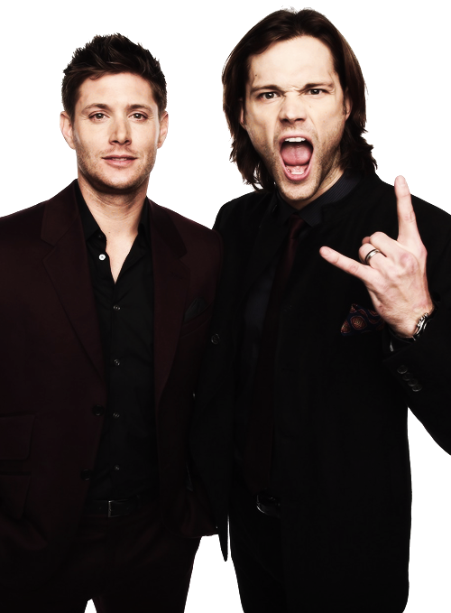 Vector Black And White Library Supernatural Imagines - Jensen Ackles E Jared Padalecki (500x679), Png Download