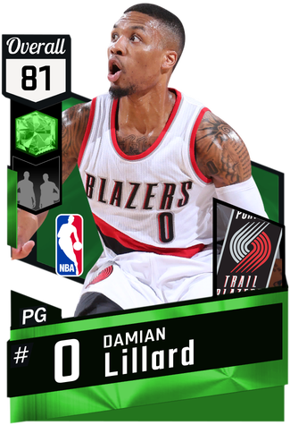 Damian Lillard Emerald Card - Nba 2k17 Myteam Tracy Mcgrady (325x475), Png Download