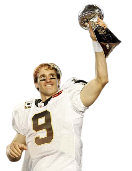 Drew Brees Lombardi Trophy - Drew Brees No Background (462x600), Png Download