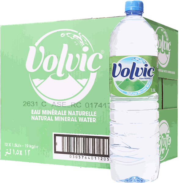 Volvic Water 24pk/16oz - Volvic Natural Spring Water - 50.7 Fl Oz Bottle (586x600), Png Download