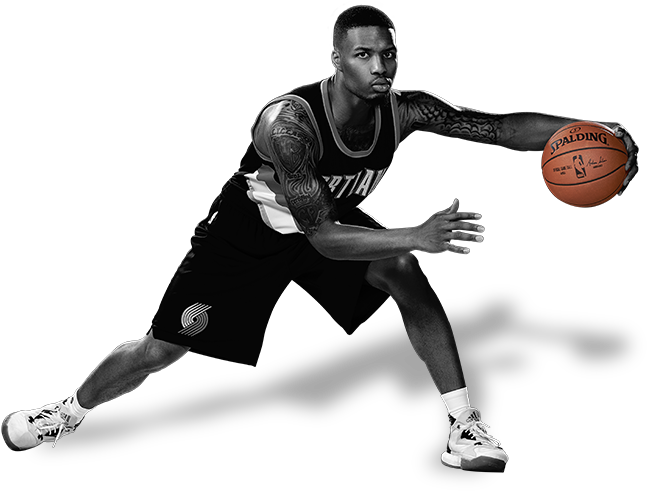 Damian Lillard Spalding - Basketball (827x647), Png Download