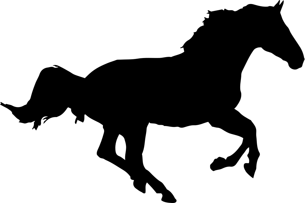 Horse Running Silhouette - Horse Silhouette (981x654), Png Download