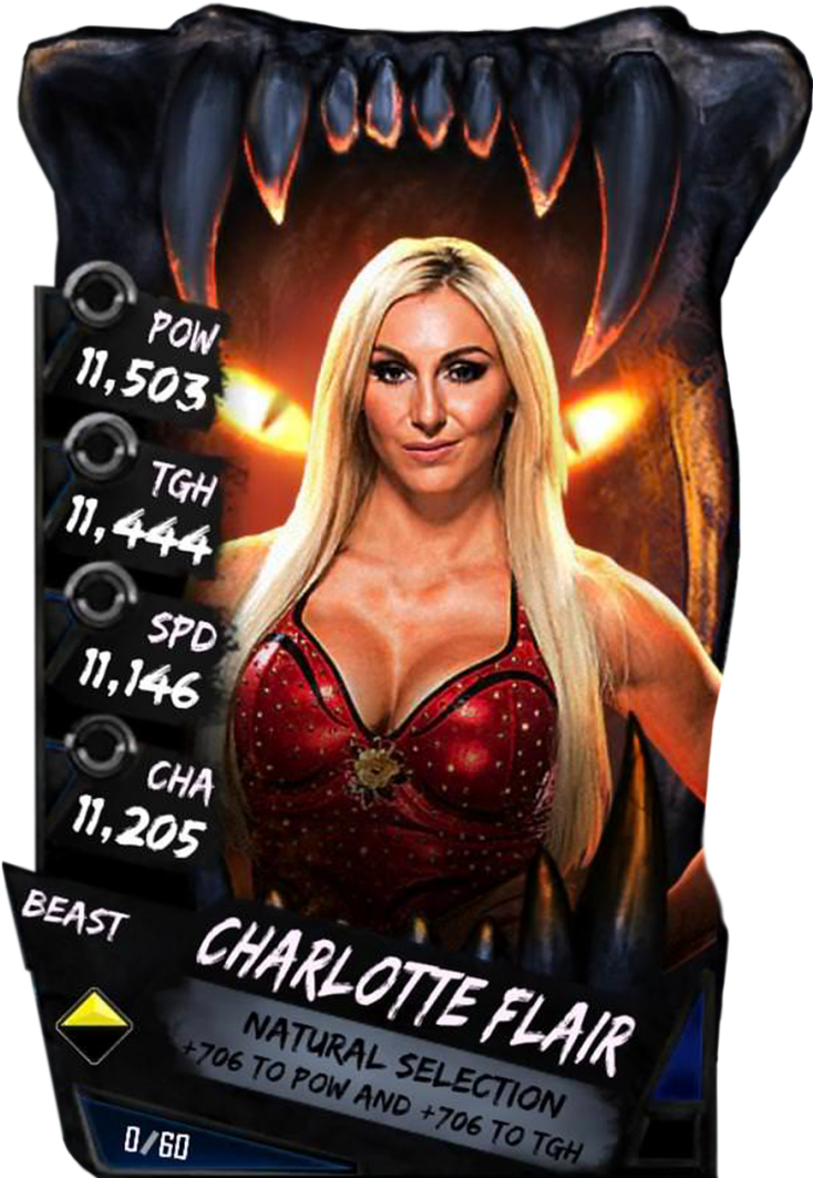 Charlotteflair S4 16 Beast - Wwe Supercard Beast Cards (733x1158), Png Download