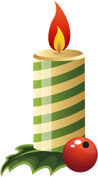 Green Christmas Candle Png Clipart Image - Candle Clip Art Png (344x600), Png Download