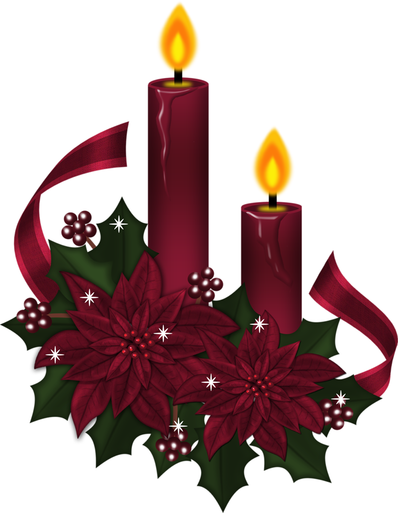 Candle 3 - Clip Art Christmas Candles (796x1024), Png Download