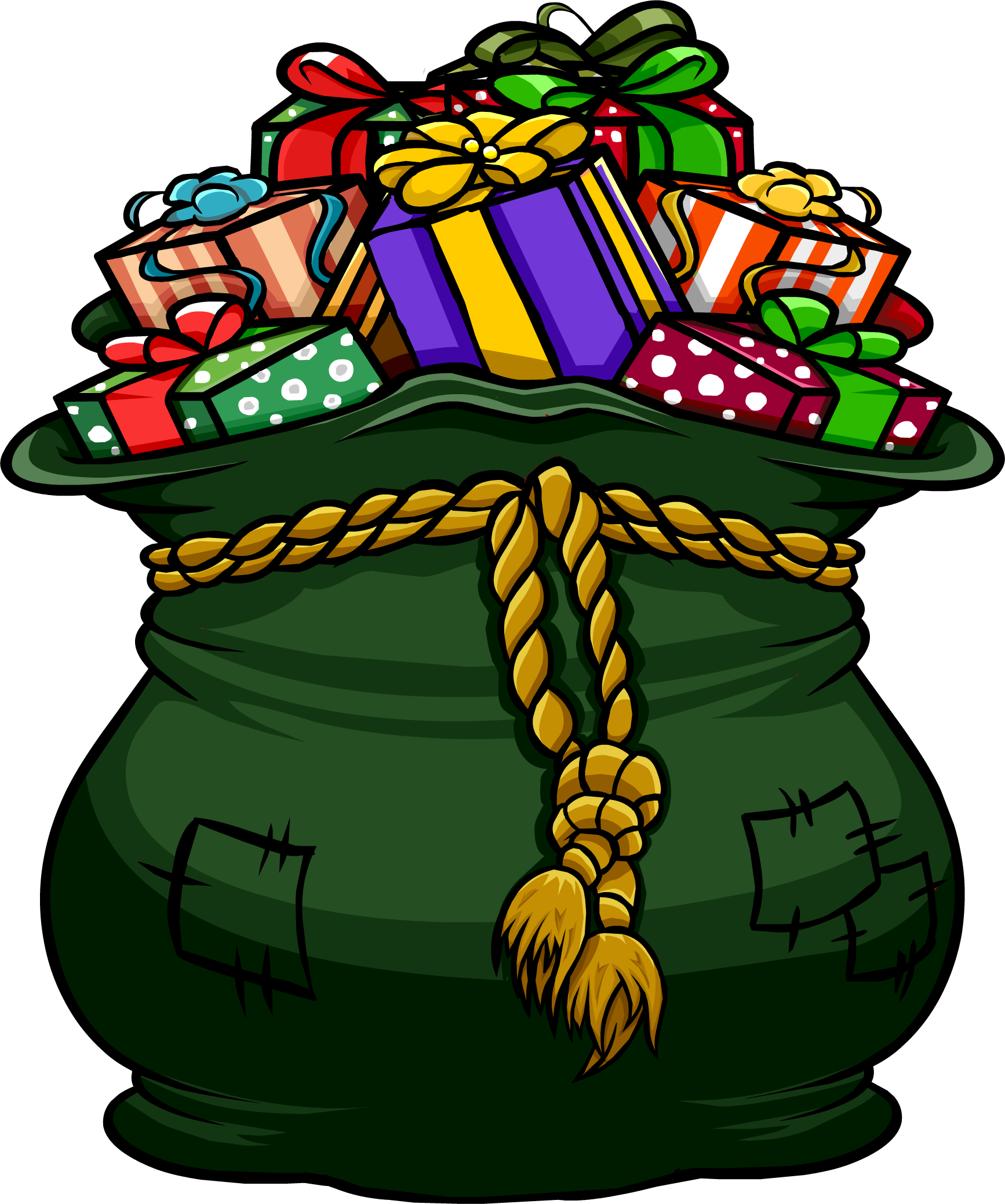 Supreme Toy Sack - Santa Claus Bag Clipart (1190x1425), Png Download