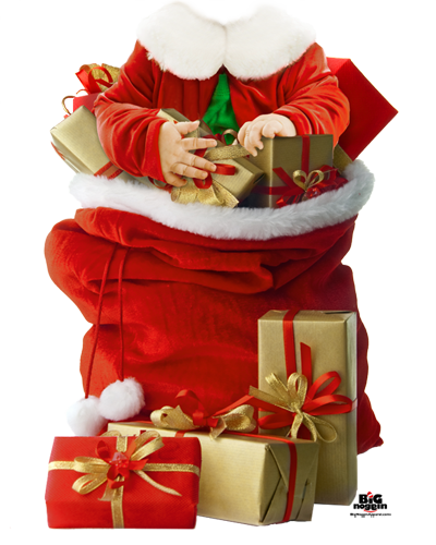 Santa's Bag - Santas Bag (400x500), Png Download