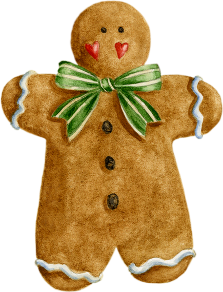 Tube Noël - Gingerbread (435x570), Png Download
