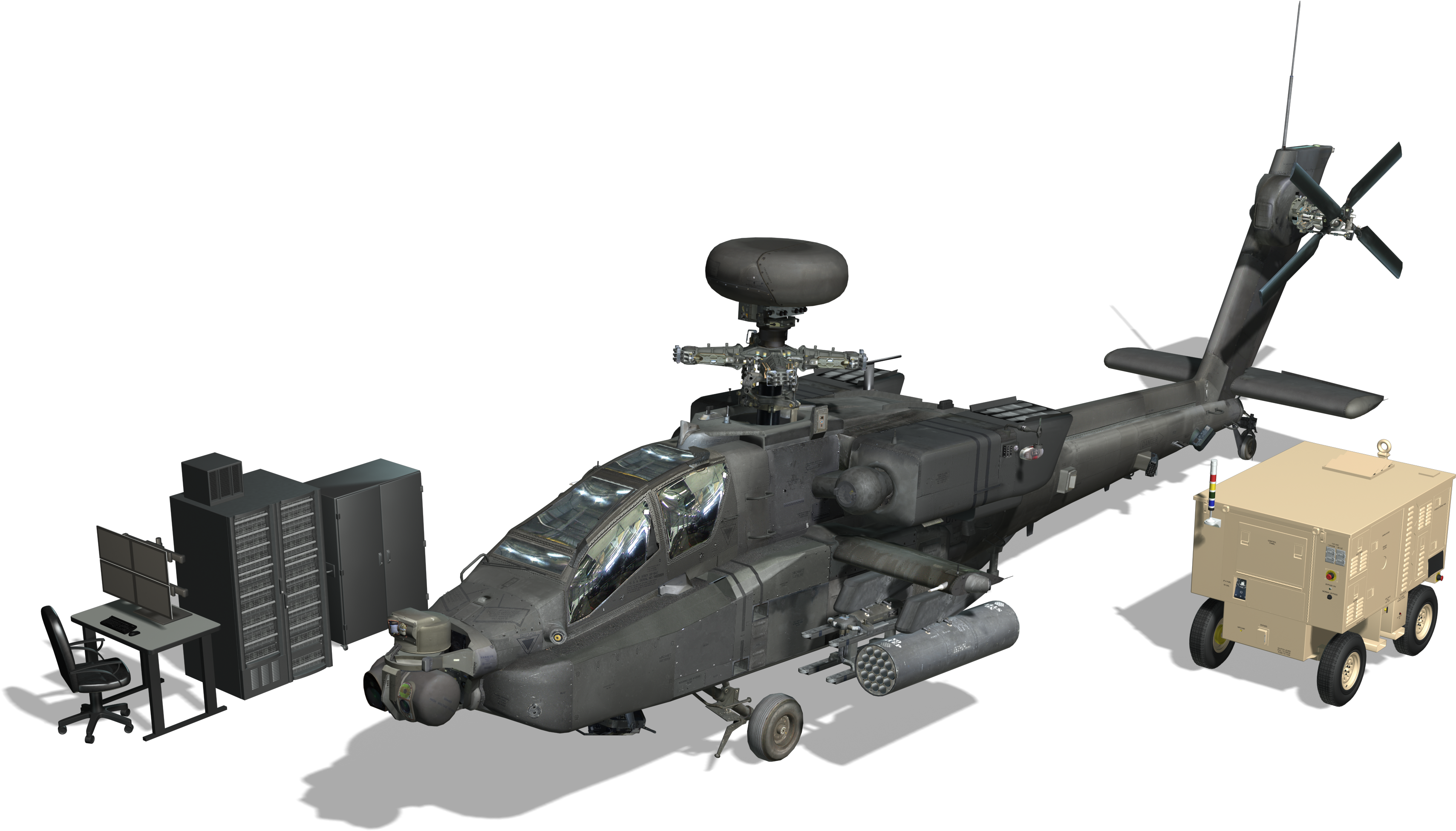 A Maintenance Trainer For The Apache Helicopter- Our - Helicopter Rotor (3840x2160), Png Download