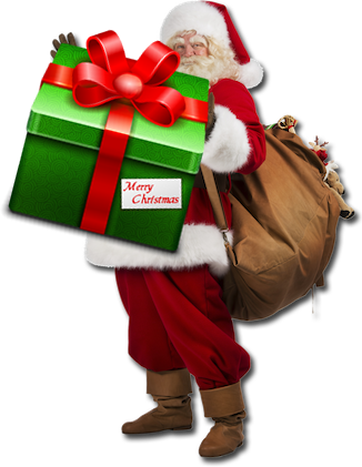 Santa And Bag - Santa Claus (326x421), Png Download