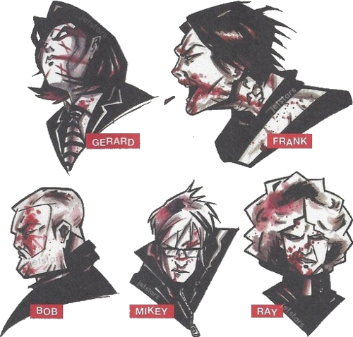 Frank Iero, Gerard Way, And Mikey Way Image - Gerard Way Bat Drawing (500x478), Png Download