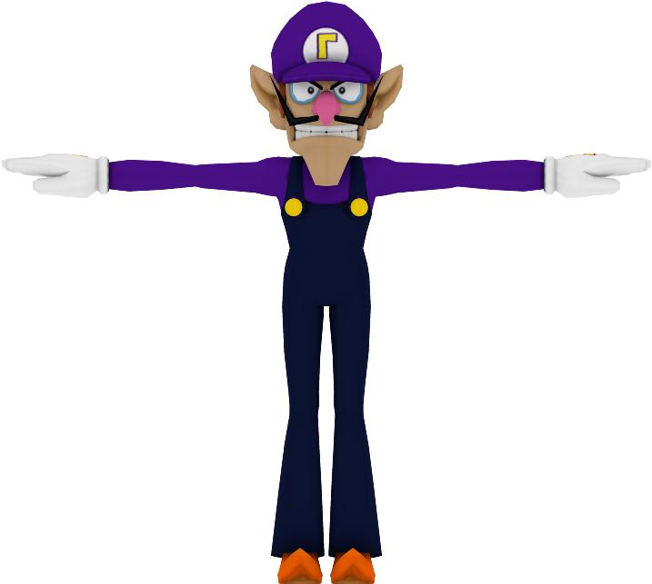 Download It's Waluigi Time - Mario Party 8 Waluigi Model | Transparent ...