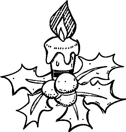 A Christmas Candle Coloring Page - Velas Navideñas Para Colorear (600x470), Png Download