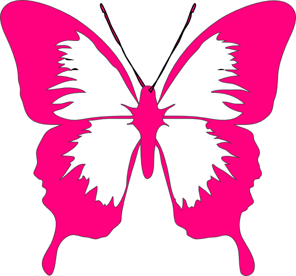 Pink Butterfly Vector Png - Butterfly Clip Art Pink (600x559), Png Download
