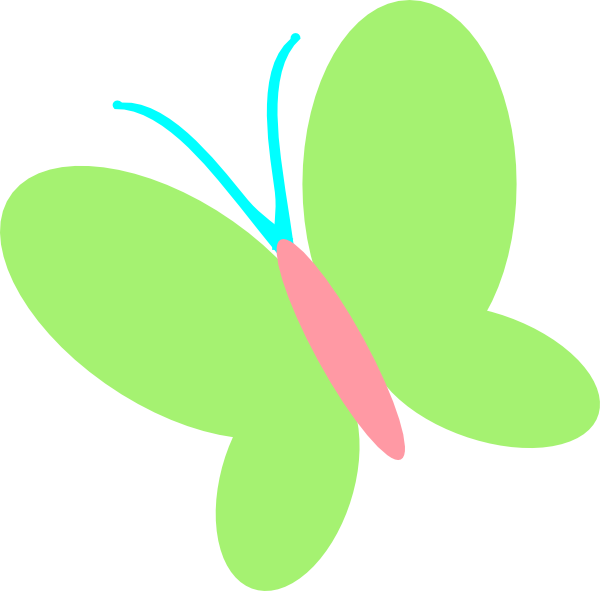 How To Set Use Green Pink Butterfly Clipart (600x591), Png Download