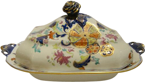 Antique English Spode Porcelain Covered Dish In "english - Ceramic (498x498), Png Download