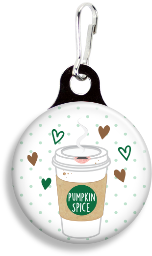 Pumpkin Spice Latte - Promotional Zoogee 1-1/8 Round Metal Zipper Pull Tag (353x530), Png Download