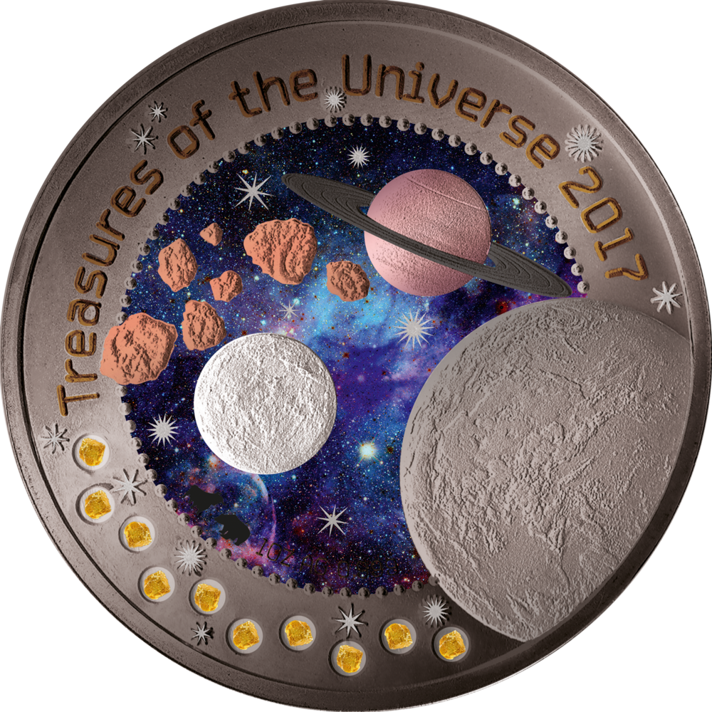 5 Cedis Ghana 2017 Treasures Of The Universe 1 Oz Fine - Silver (1000x1000), Png Download