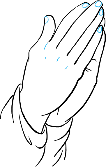 How To Draw Praying Hands - Drawing (680x678), Png Download