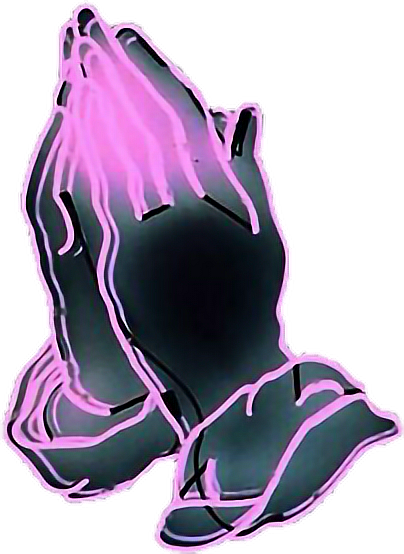 Report Abuse - Hands Pray Neon Png (404x554), Png Download