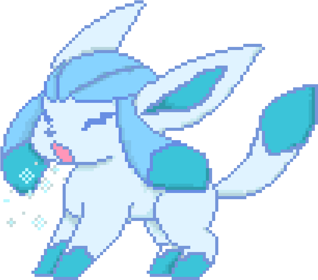 Glaceon - Pixel Art (1380x1030), Png Download