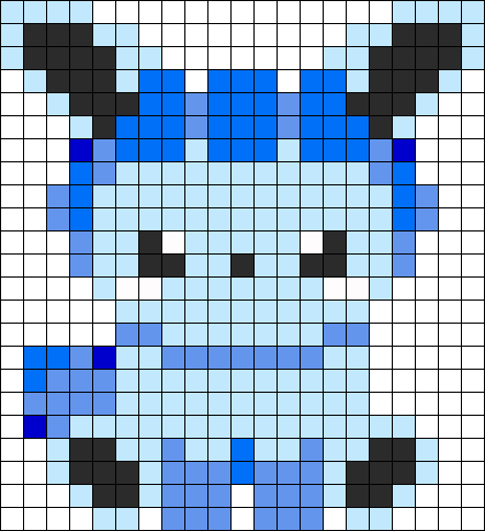 Baby Glaceon Perler Bead Pattern / Bead Sprite - Glaceon Perler (442x484), Png Download