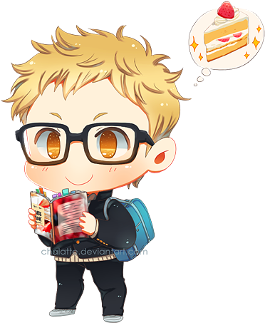 Tsukki From Haikyuu - Tsukishima Kei Chibi Png (500x500), Png Download