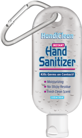 Hand Sanitizer With Carabiner - Hand Sanitizer With Clip (329x500), Png Download