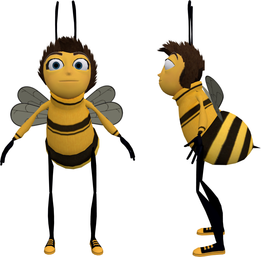 Jimmy Neutron" 3d Model - Charmy The Bee T Pose (872x859), Png Download