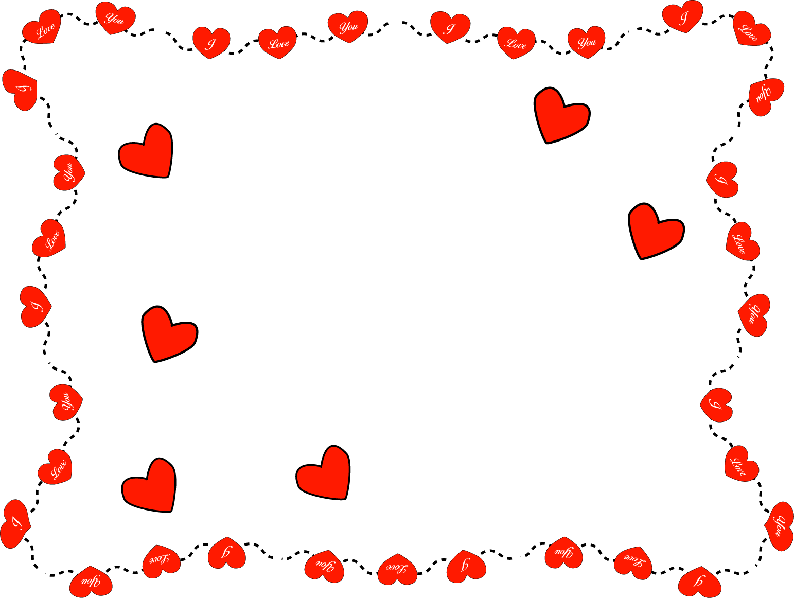Free Printable - St Valentine's Day Frame Png (1543x1162), Png Download