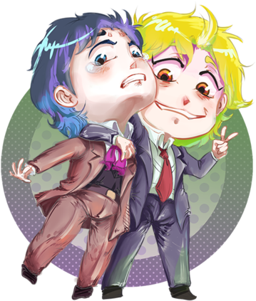 Chibi Dio Brando And Jonathan Joestar By Rideghost24 - Chibi Dio Brando (400x446), Png Download