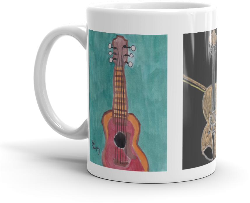 Image Of Guitar And Fiddle Coffee Mug - Mug (1000x1000), Png Download