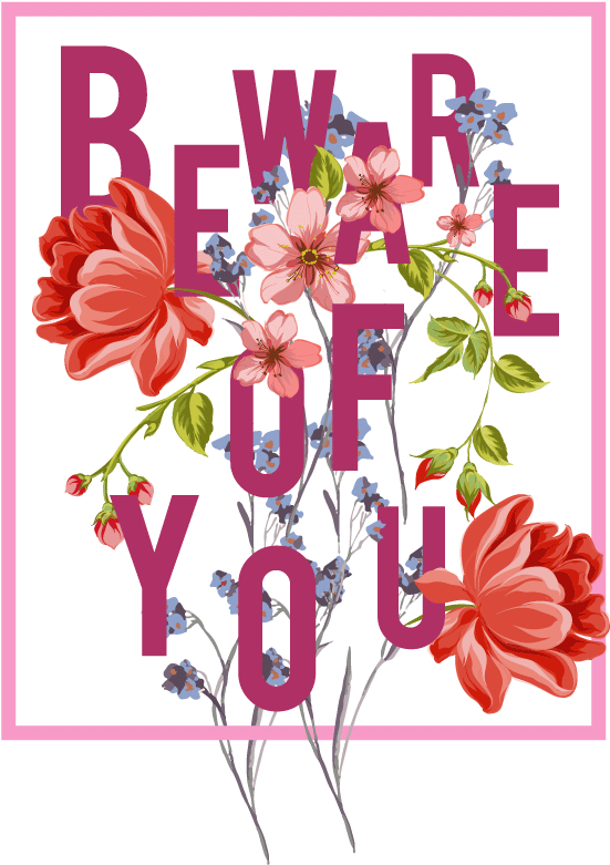 Beware Of You - 55th Birthday Daughter, Floral Daughter Birthday Card (595x842), Png Download