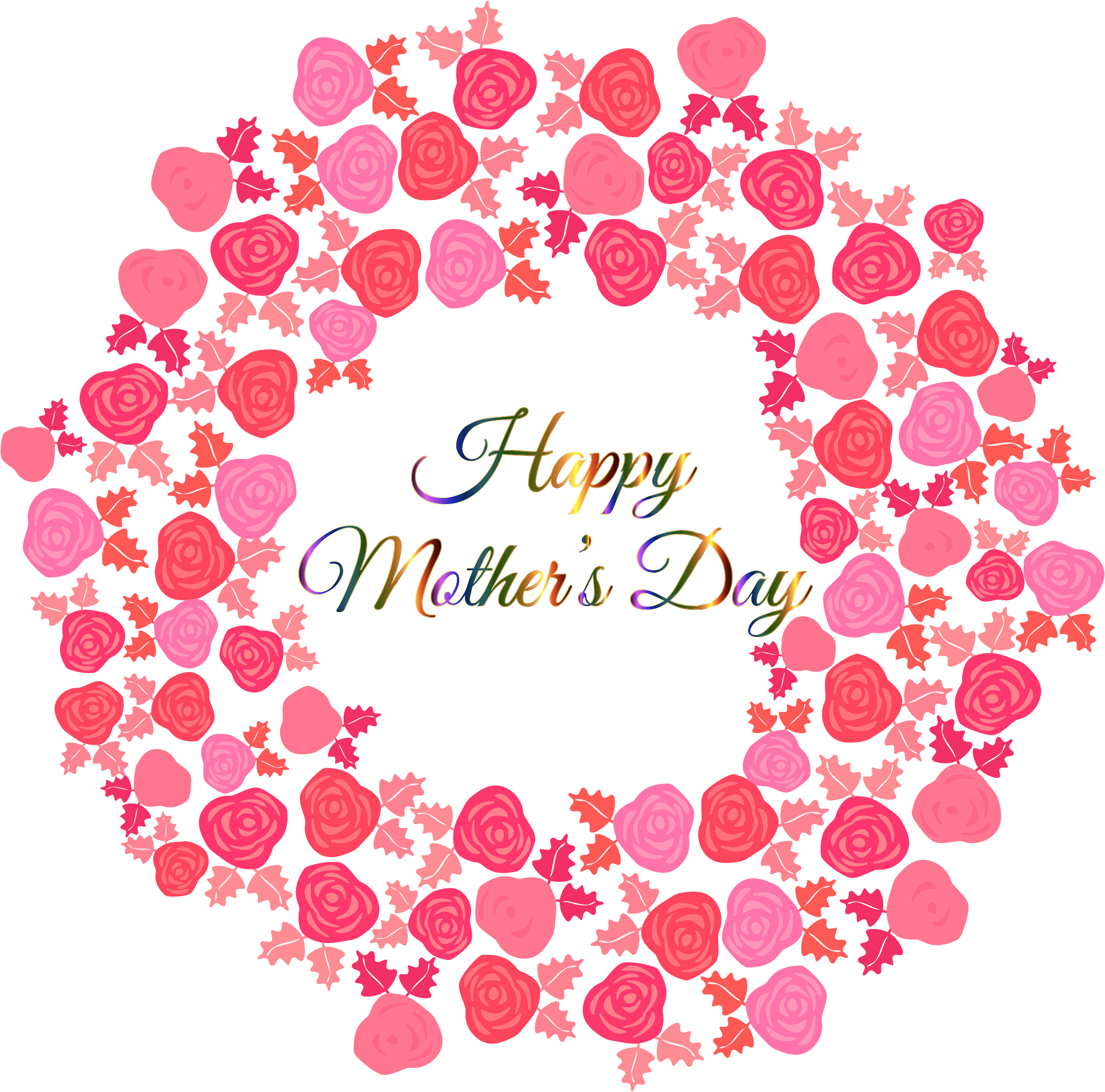 Happy Mothers Day Image Black And White Library - Happy Mothers Day Flower Clip Art (2322x2294), Png Download