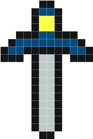 Master Sword - Pixel Art (350x450), Png Download