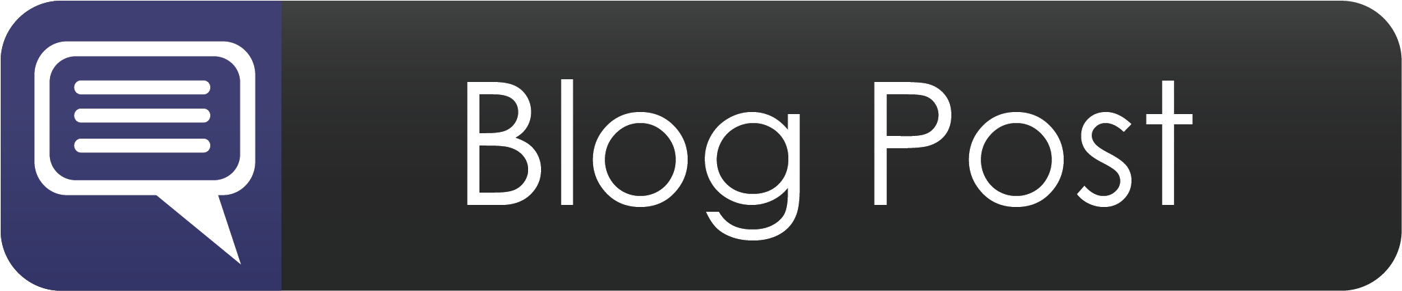 Blog Post Button Dark Down - Black-and-white (2246x625), Png Download