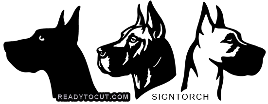 Image - Great Dane Head Clipart (550x223), Png Download